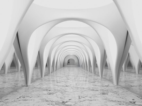 Fototapet Cameră albă cu tavan arcuit, Fototapet 3D, Fototapet populare, u20653 - Tapeko.ro