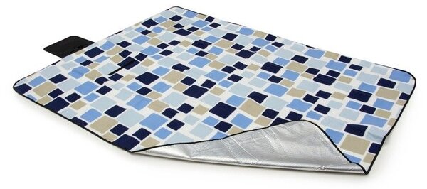 Pături colorate pentru picnic cu motiv de cuburi albastre Lăţime: 200 cm | Lungime: 220 cm