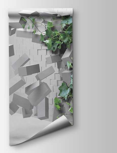 Fototapet Planta care străpunge un perete, Fototapet 3D, Fototapet populare, u22697 - Tapeko.ro