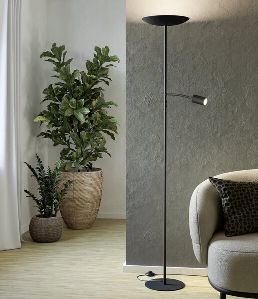 Eglo CONIVARINO 901977 - Lampă de podea LED cu dimmer, LED/26,5W/230V +LED/4W, neagră