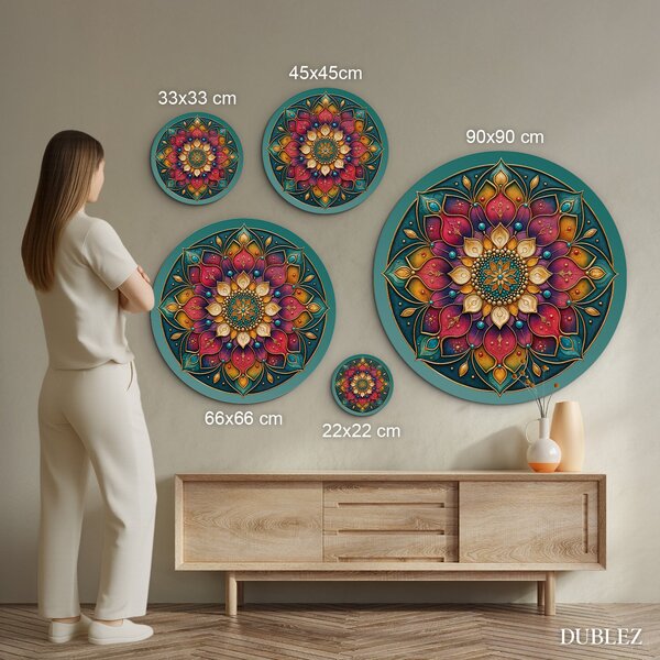 DUBLEZ | Tablou din lemn cu mandala - Impresionant | Imprimare UV premium