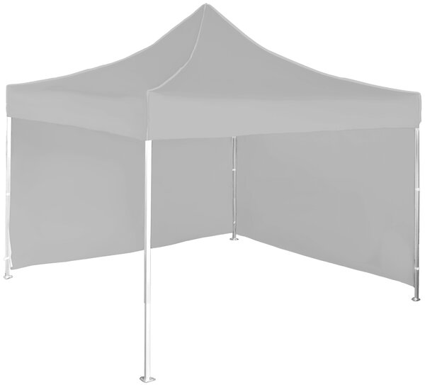 Pavilion de grădină 3x3m – din aluminiu, 2 pereţi laterali, Gri / antracit