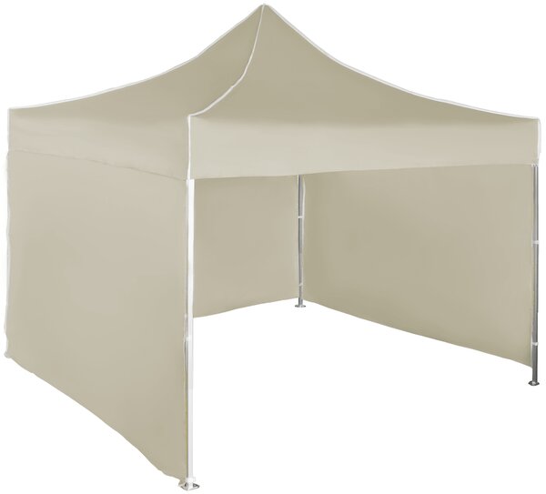 Pavilion de grădină 3x3m – din aluminiu, 3 pereţi laterali, Bej
