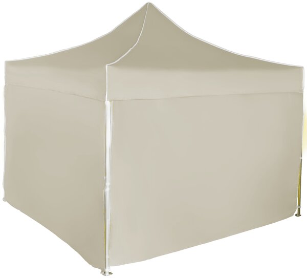 Pavilion de grădină 3x3m – din aluminiu, 4 pereţi laterali, Bej