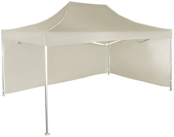 Pavilion de grădină 3x4,5m – din aluminiu, 2 pereţi laterali, Bej