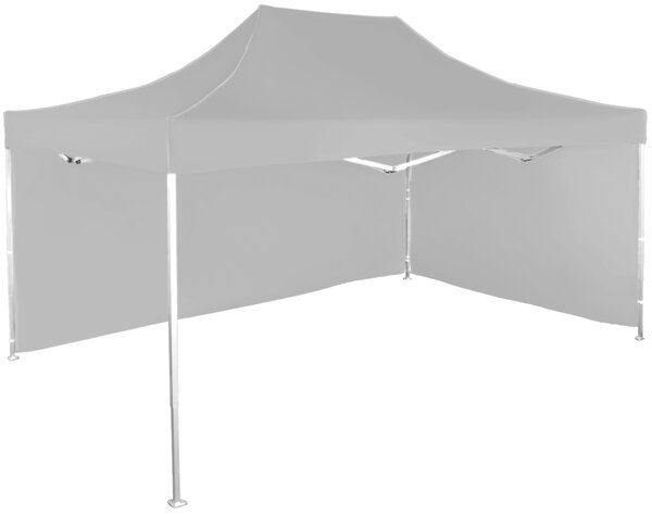 Pavilion de grădină 3x4,5m – din aluminiu, 2 pereţi laterali, Gri / antracit