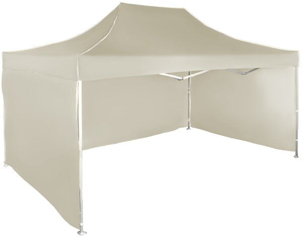 Pavilion de grădină 3x4,5m – din aluminiu, 3 pereţi laterali, Bej