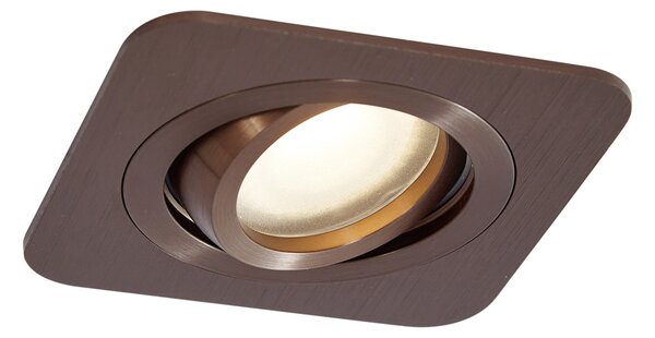 Set de 6 spoturi încastrate rotunjite bronz închis GU10 50mm IP44 - Alberto