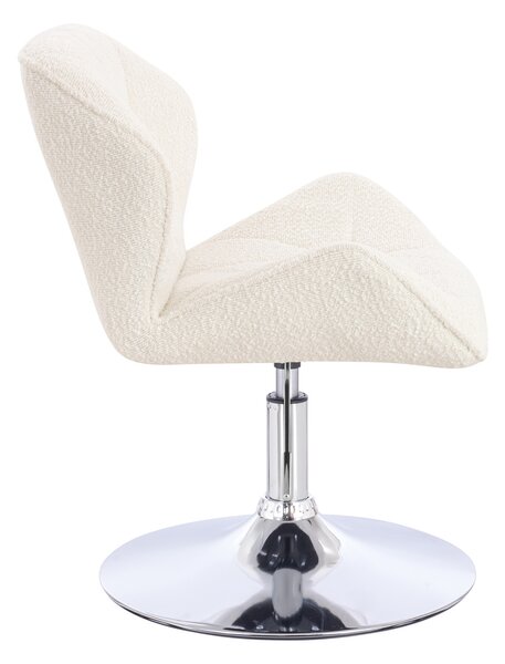 HR111N Scaun Crem Boucle cu Bază Cromata