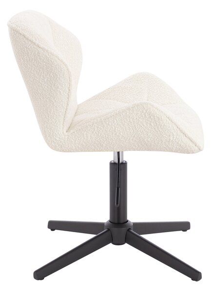 HR111CROSS Scaun Crem Boucle cu Bază Neagră
