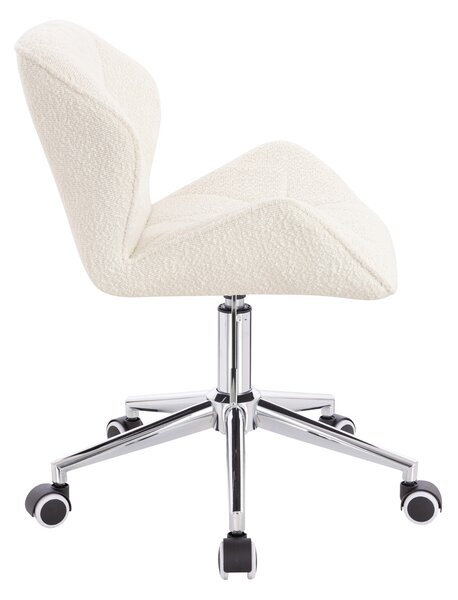 HR111K Scaun Crem Boucle cu Bază Cromata