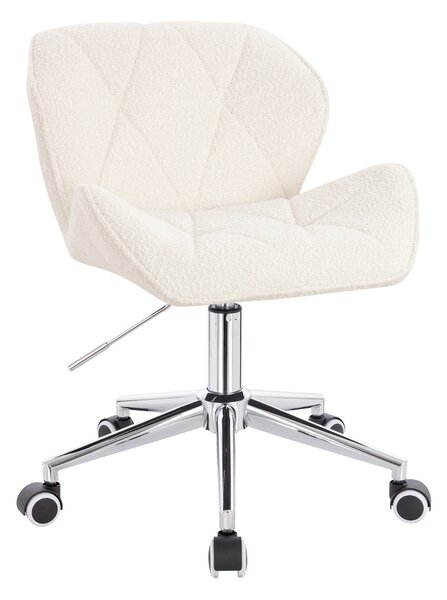 HR111K Scaun Crem Boucle cu Bază Cromata
