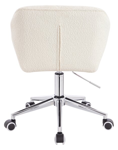 HR111K Scaun Crem Boucle cu Bază Cromata