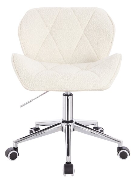 HR111K Scaun Crem Boucle cu Bază Cromata