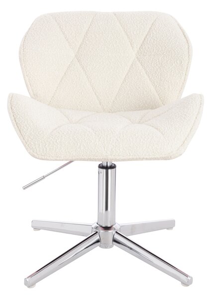 HR111CROSS Scaun Crem Boucle cu Bază Cromata