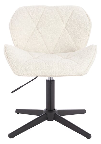 HR111CROSS Scaun Crem Boucle cu Bază Neagră