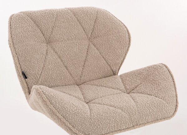 HR111W Scaun Latte Boucle cu Bază Neagră