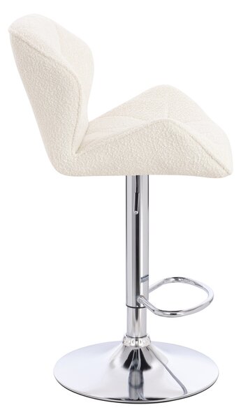 HR111W Scaun Crem Boucle cu Bază Cromata