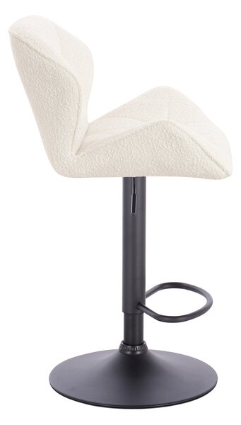 HR111W Scaun Crem Boucle cu Bază Neagră