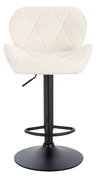 HR111W Scaun Crem Boucle cu Bază Neagră