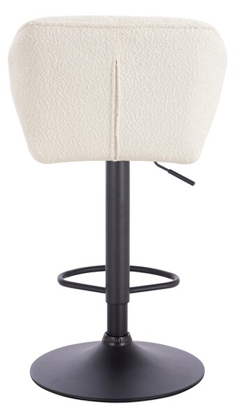 HR111W Scaun Crem Boucle cu Bază Neagră
