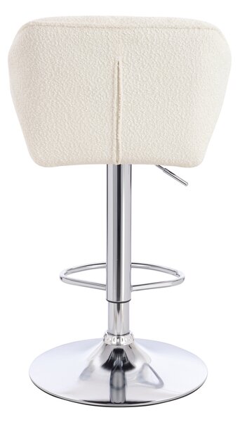 HR111W Scaun Crem Boucle cu Bază Cromata