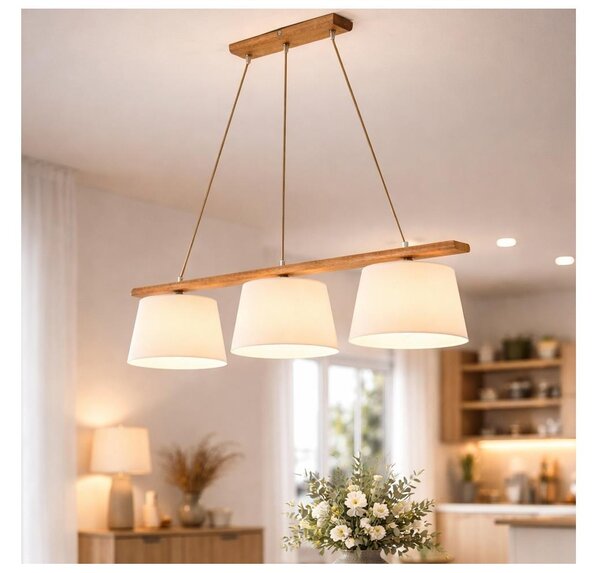 Lustră pe cablu AIDA 3xE27/60W/230V, diam. 25 cm, stejar