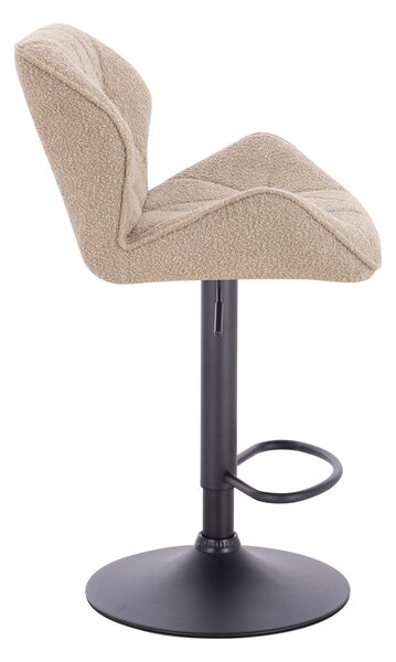 HR111W Scaun Latte Boucle cu Bază Neagră