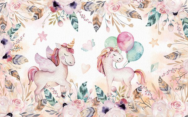 Fototapet Unicorni și flori, Fototapet copii, Fototapet populare, u32321 - Tapeko.ro