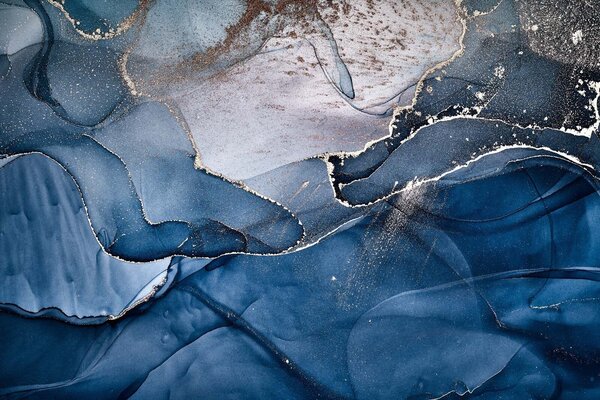 Fototapet Valuri oceanice abstracte cu linii metalice, Fototapet marmură, Fototapet populare, u32815 - Tapeko.ro
