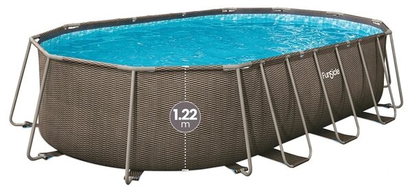 Piscina cadru metalic 610x366x122 cm FunSicle Oasis ovala cu pompa de filtrare