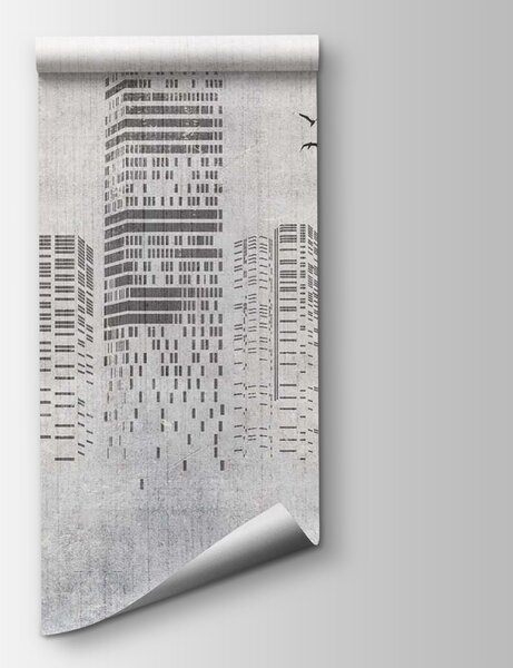 Fototapet Imagine în tonuri de gri a unui oraș, Fototapet geometric 3D, Fototapet populare, u34725 - Tapeko.ro