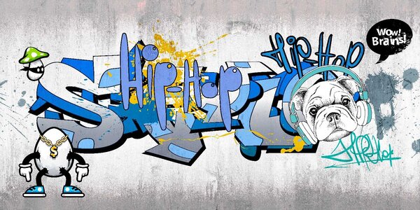 Fototapet Graffiti pe un perete, Fototapet băieți, Fototapet populare, u35405 - Tapeko.ro