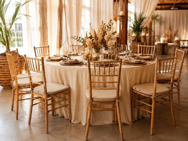 Scaun de nuntă rustic Chiavari din lemn – fag natural