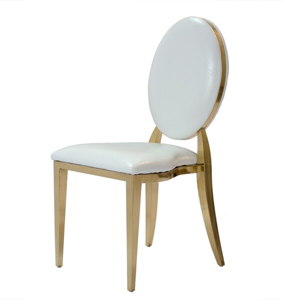Scaun de nuntă american Glamour O-back, alb