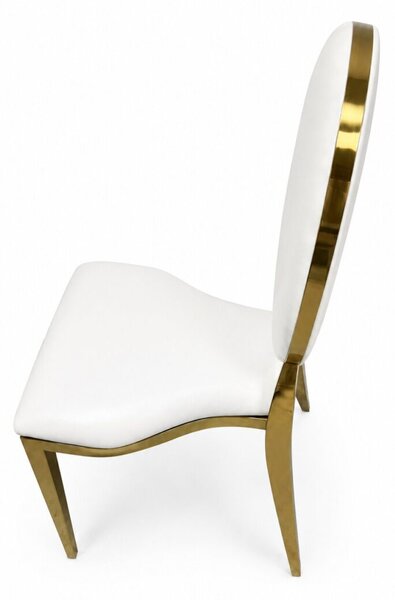 Scaun de nuntă american Glamour O-back, alb