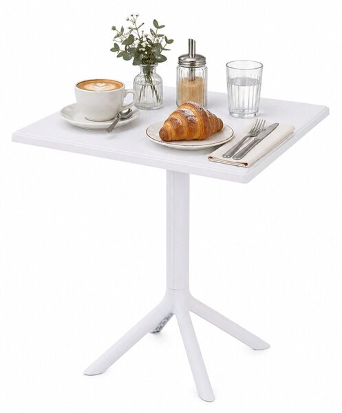 Măsuță de grădină Solo PP, masă de exterior 60x60 cm – albă
