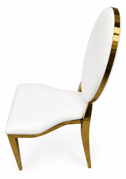 Scaun de nuntă american Glamour O-back, alb
