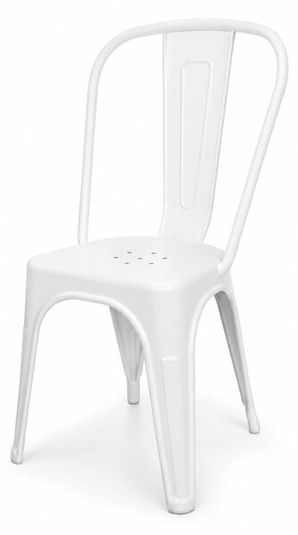 Scaun de cafenea în stil loft Metro PP – alb
