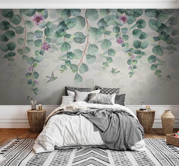 Fototapet Flori delicate și frunze vibrante, Fototapet natură, Fototapet populare, u36206 - Tapeko.ro
