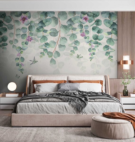 Fototapet Flori delicate și frunze vibrante, Fototapet natură, Fototapet populare, u36206 - Tapeko.ro