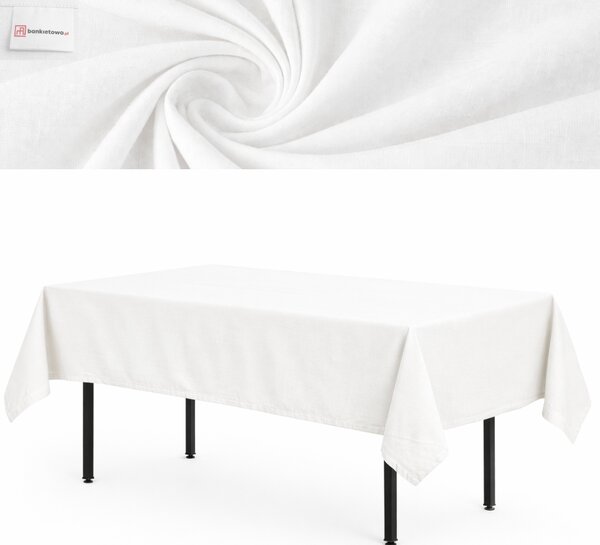 Fată de masă albă din bumbac pentru masă de banchet, 280 x 170 cm