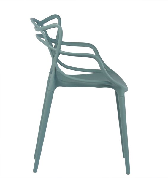 Scaun modern scandinav cu design ajurat Split – culoare salvie
