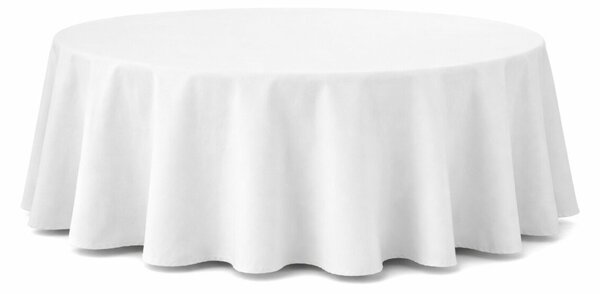 Fată de masă albă din bumbac pentru masă de banchet, diametru 320 cm