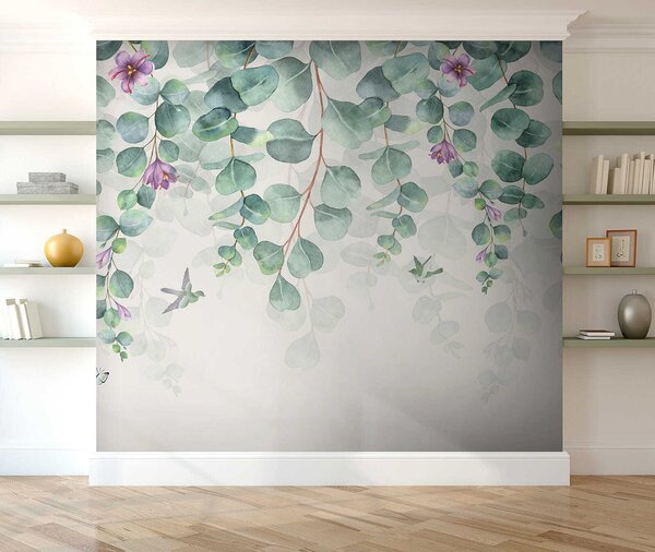 Fototapet Flori delicate și frunze vibrante, Fototapet natură, Fototapet populare, u36206 - Tapeko.ro