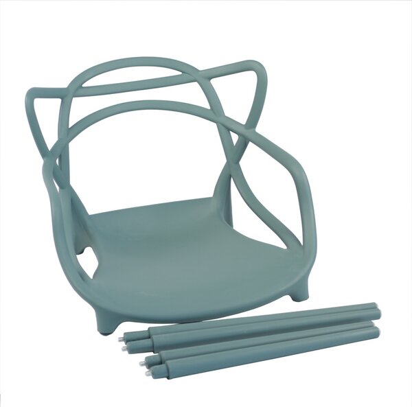 Scaun modern scandinav cu design ajurat Split – culoare salvie