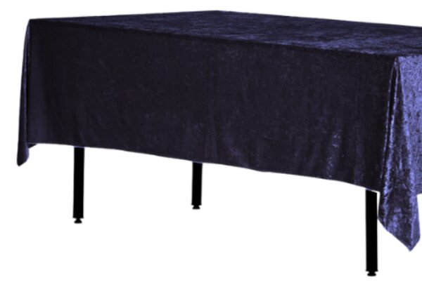 Față de masă velur albastru închis dreptunghiulară 280x160 cm
