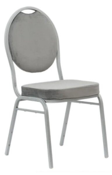 Scaun Banket Tapitat Velvet Venezia – Gri Deschis