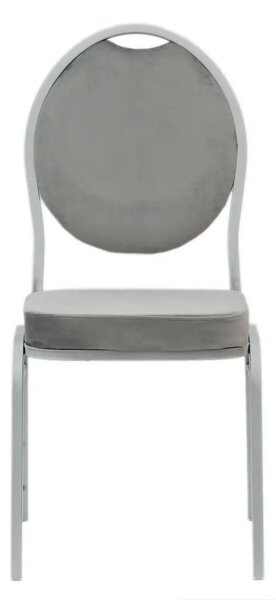 Scaun Banket Tapitat Velvet Venezia – Gri Deschis