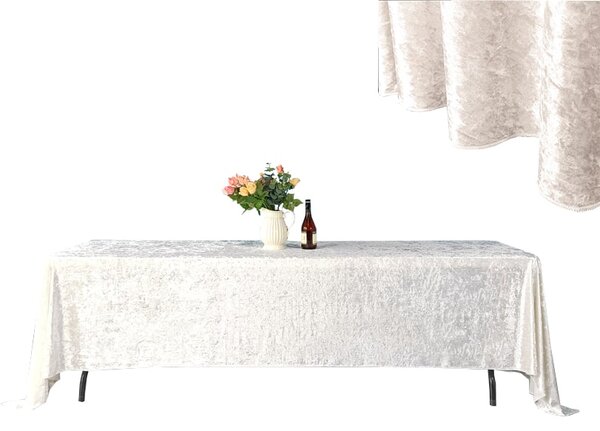 Fata de masa dreptunghiulara bej catifea 280x160cm Catifea